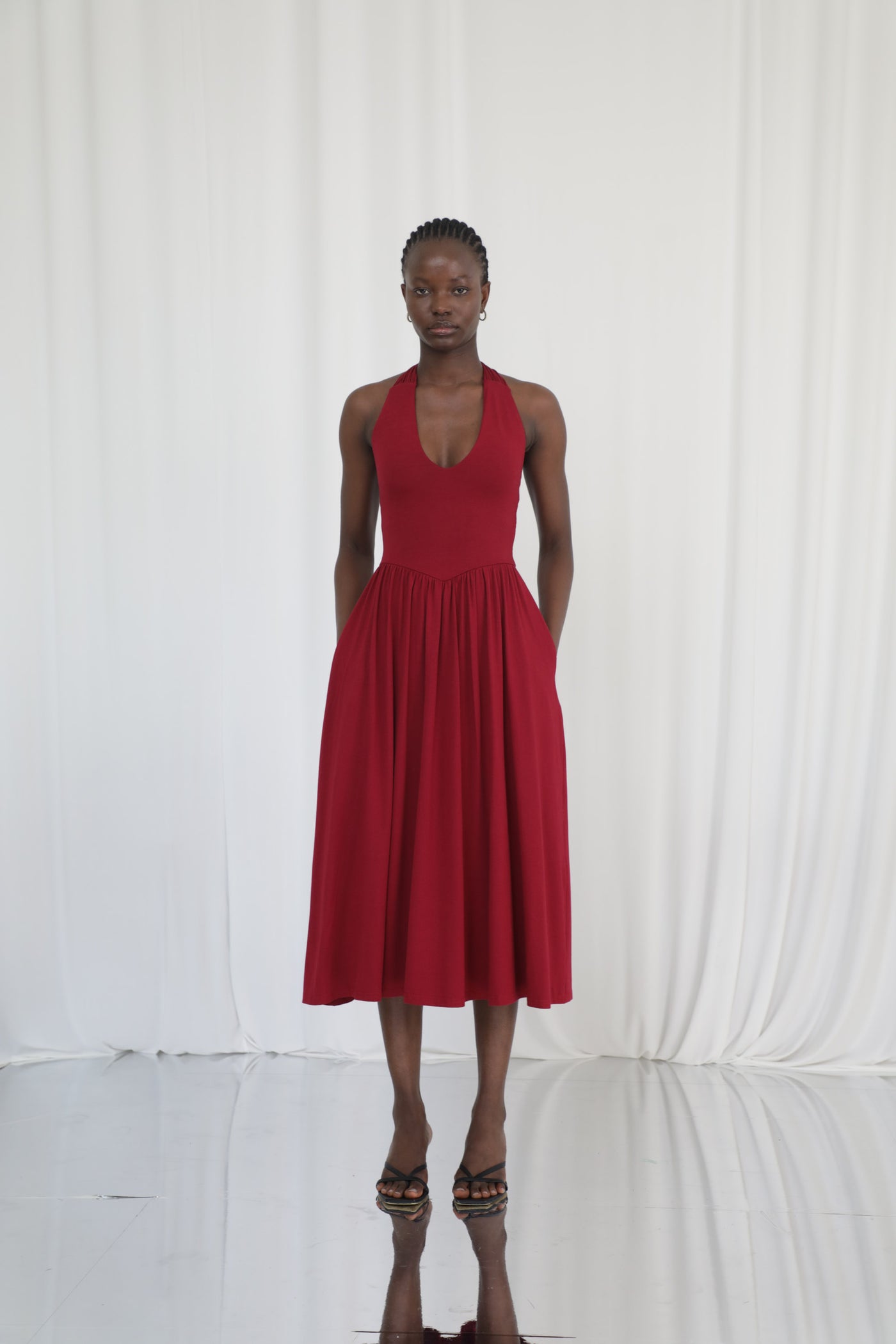 Cleo Halterneck Dress with Pockets