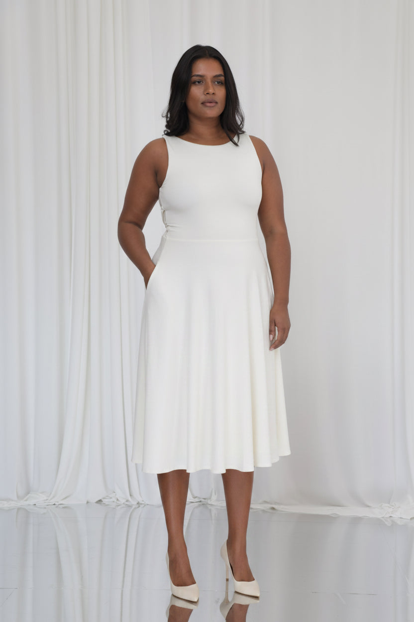 Juni Reversible Neckline Midi Dress