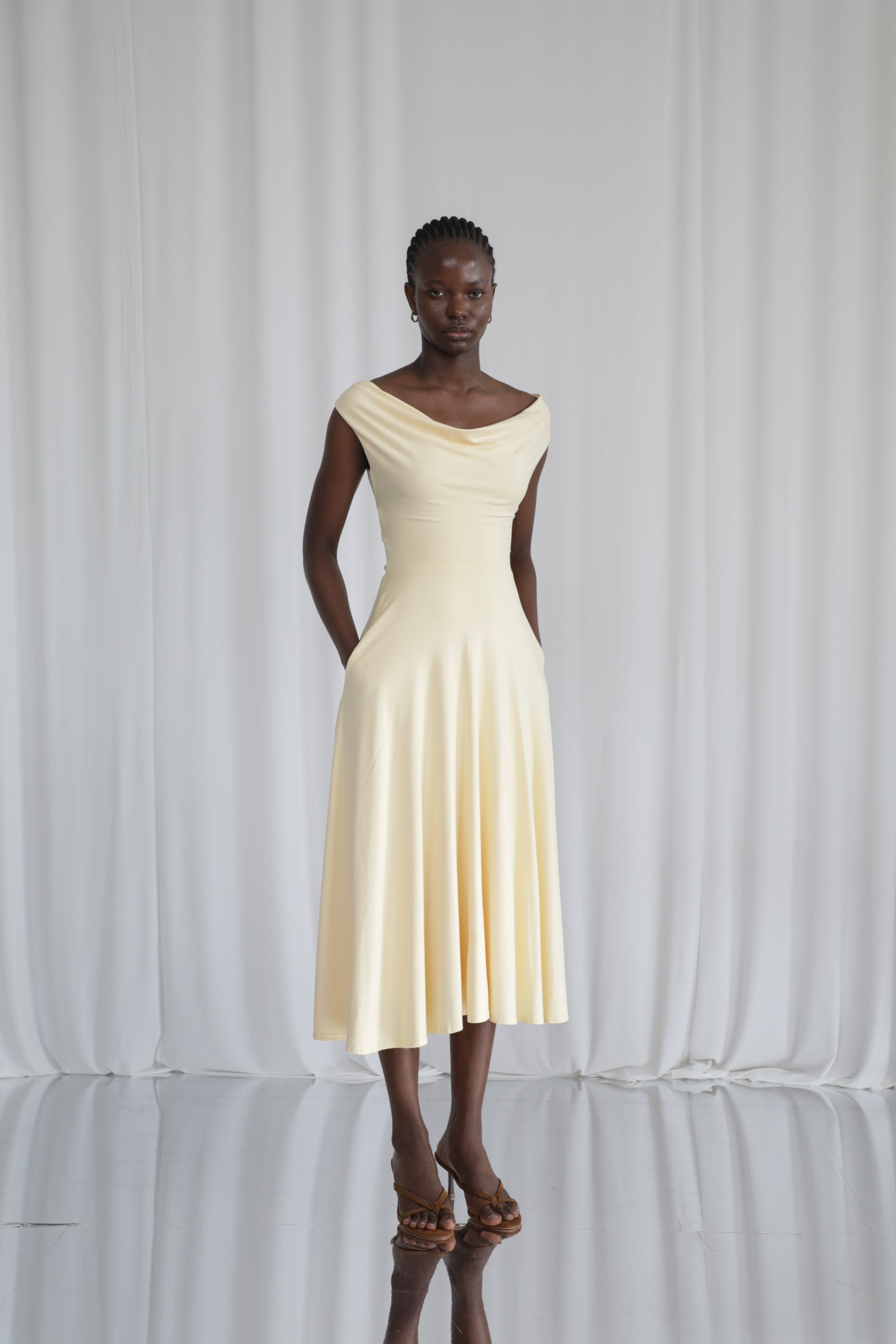 Lana Reversible Cowl Neck Dress