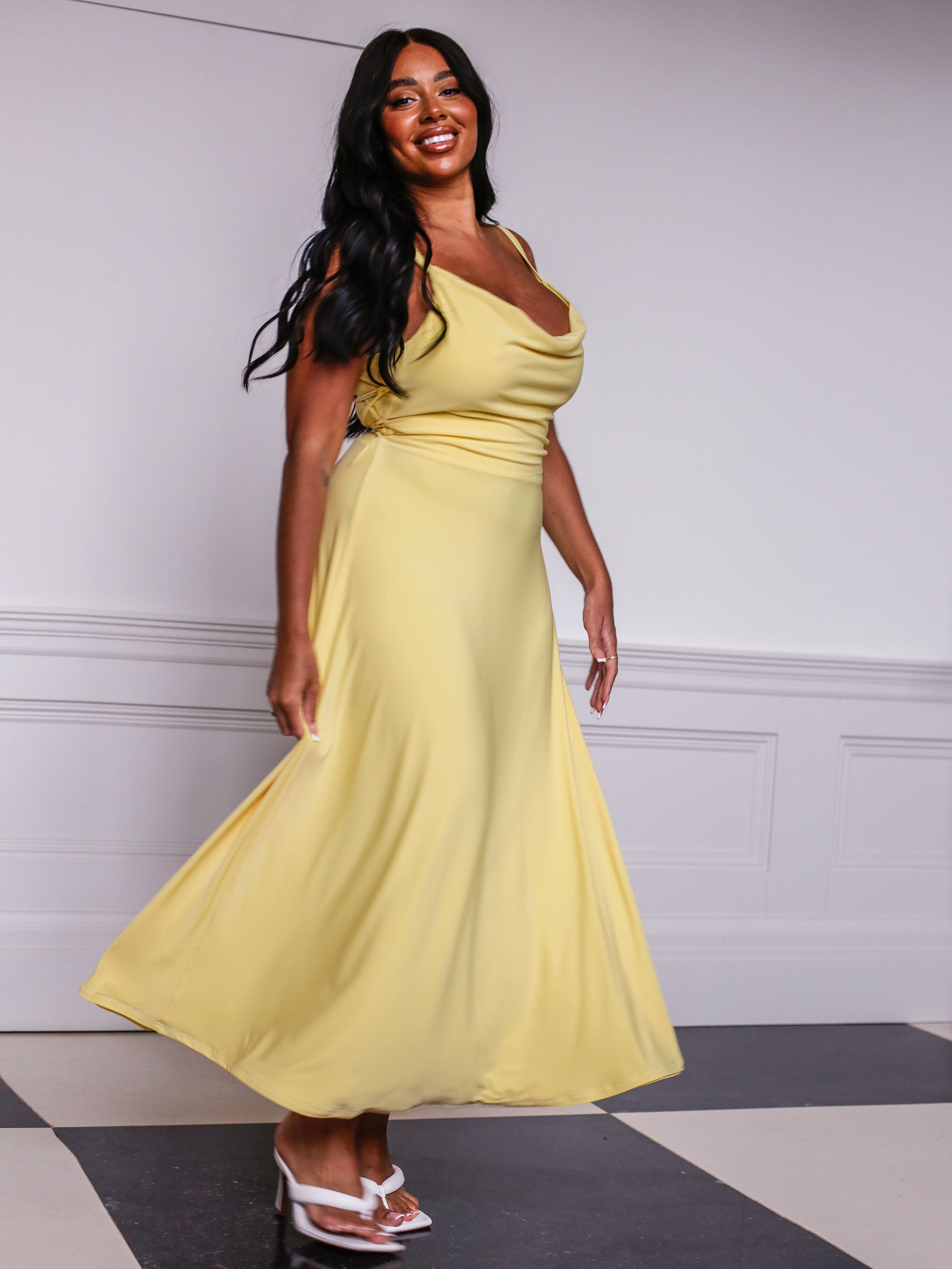 Lulah Drape Maxi Dress with Built-in Bra – AYM