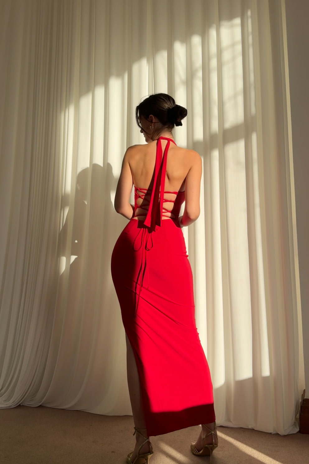 Harper Halter Dress in Maxi Length