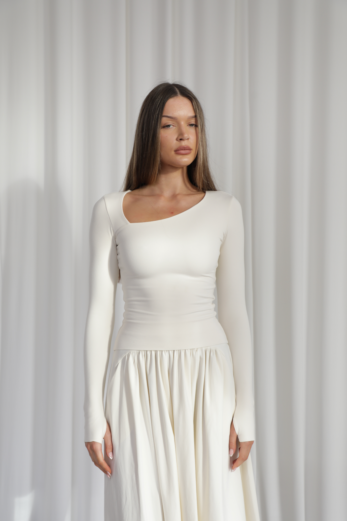 Kai Asymmetric Long Sleeve Top