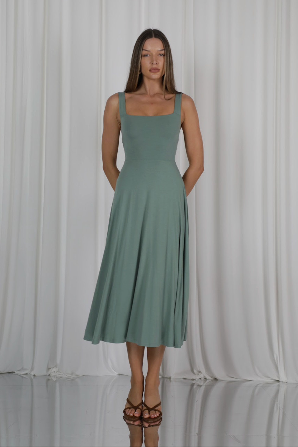 light green midi dress Audrey Corset Waist Fit Model is 59 Material:Silk Velvet Girls Floral Dress Dusty Swim. Swim: Cover-Ups