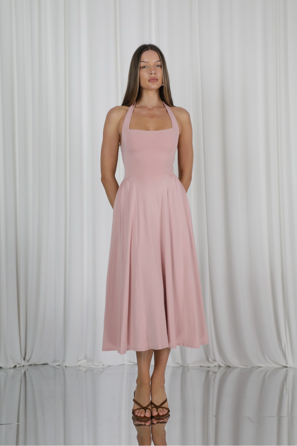 Elio Halter Midaxi Dress
