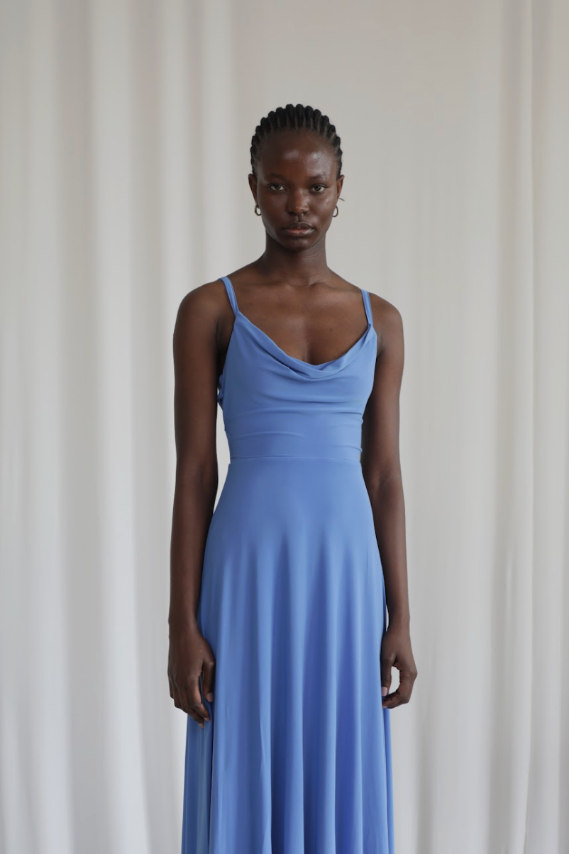 Lulah Soft Cowl Neck Midi Dress