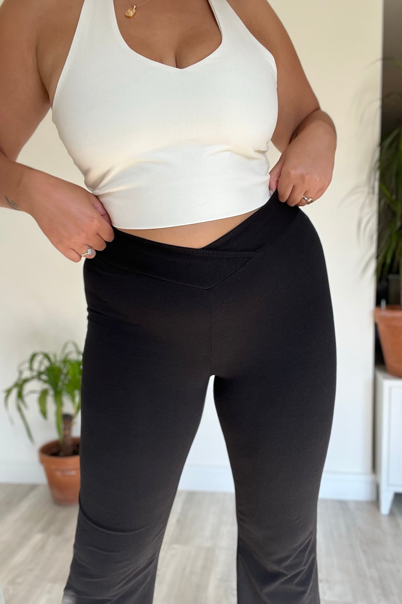 Bamboo Trousers with V-Front