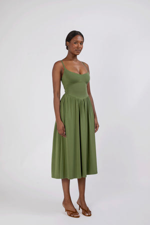 Cammie Corset Waist Midi Dress