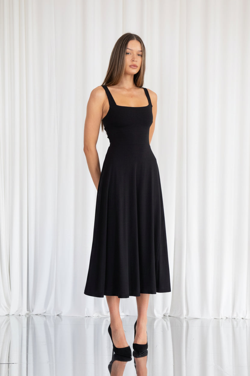 Audrey Corset Waist Midi Dress
