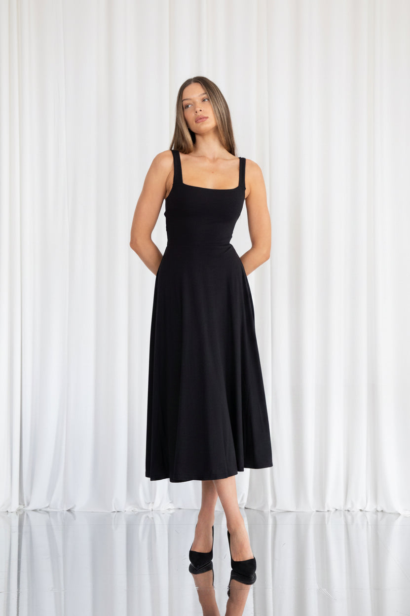 Audrey Corset Waist Midi Dress