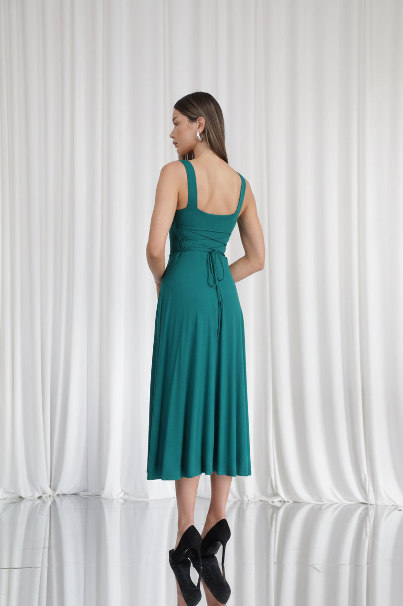 Audrey Corset Waist Midi Dress