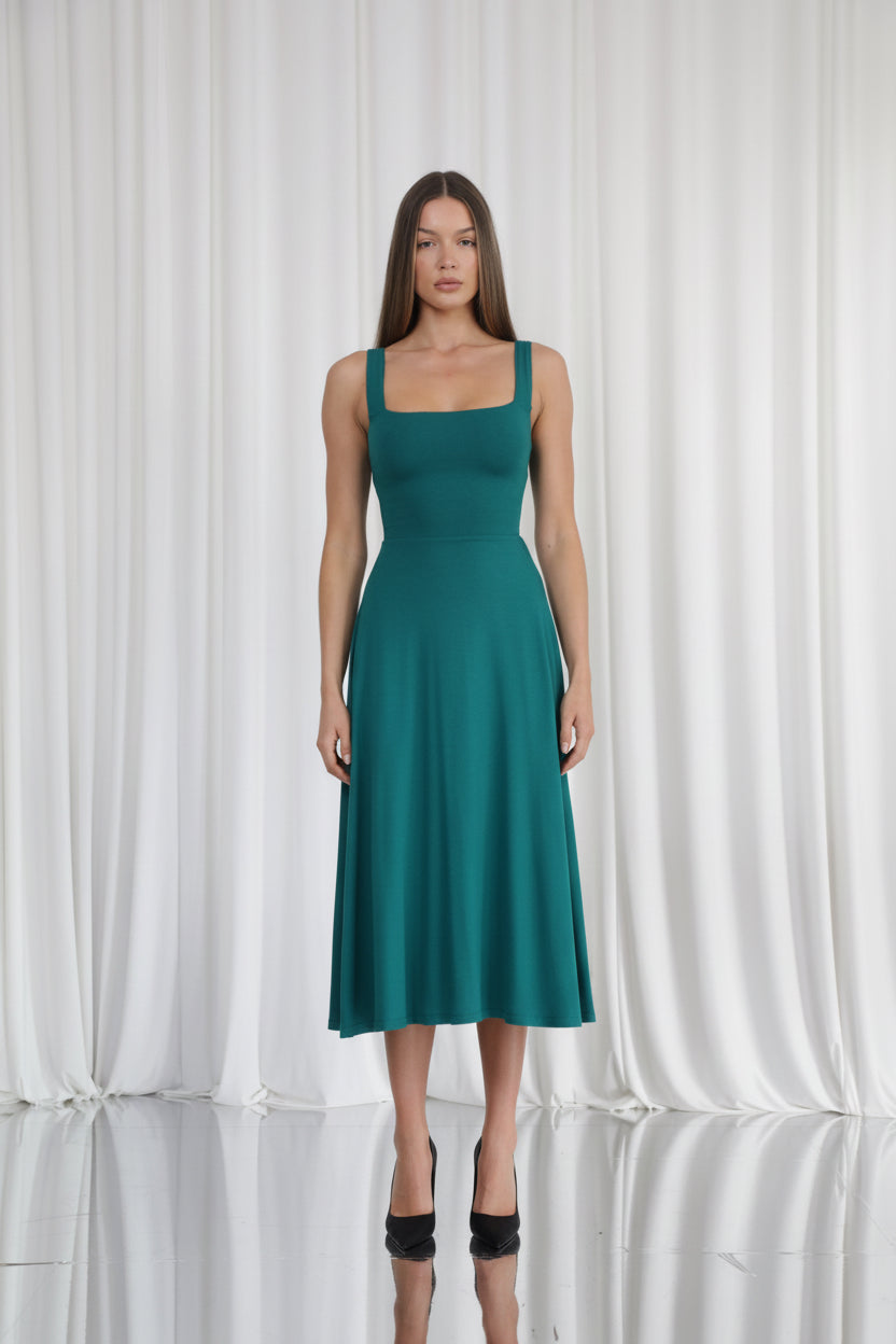 Audrey Corset Waist Midi Dress