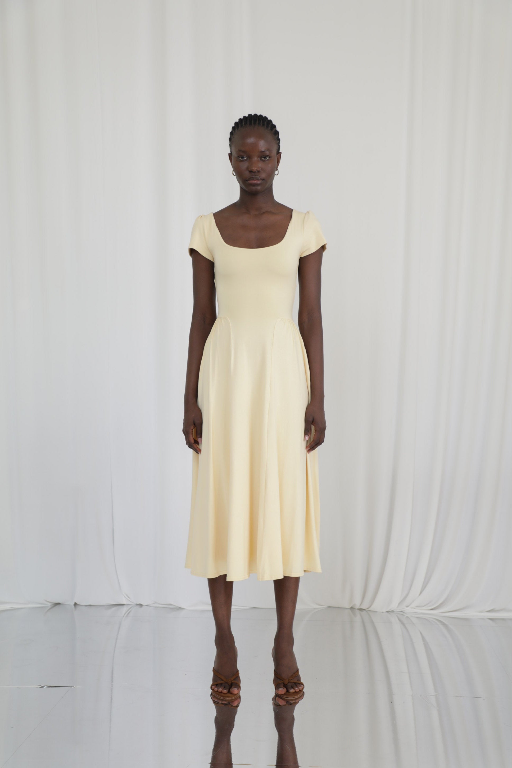 Emmie Reversible Neck Midi Dress
