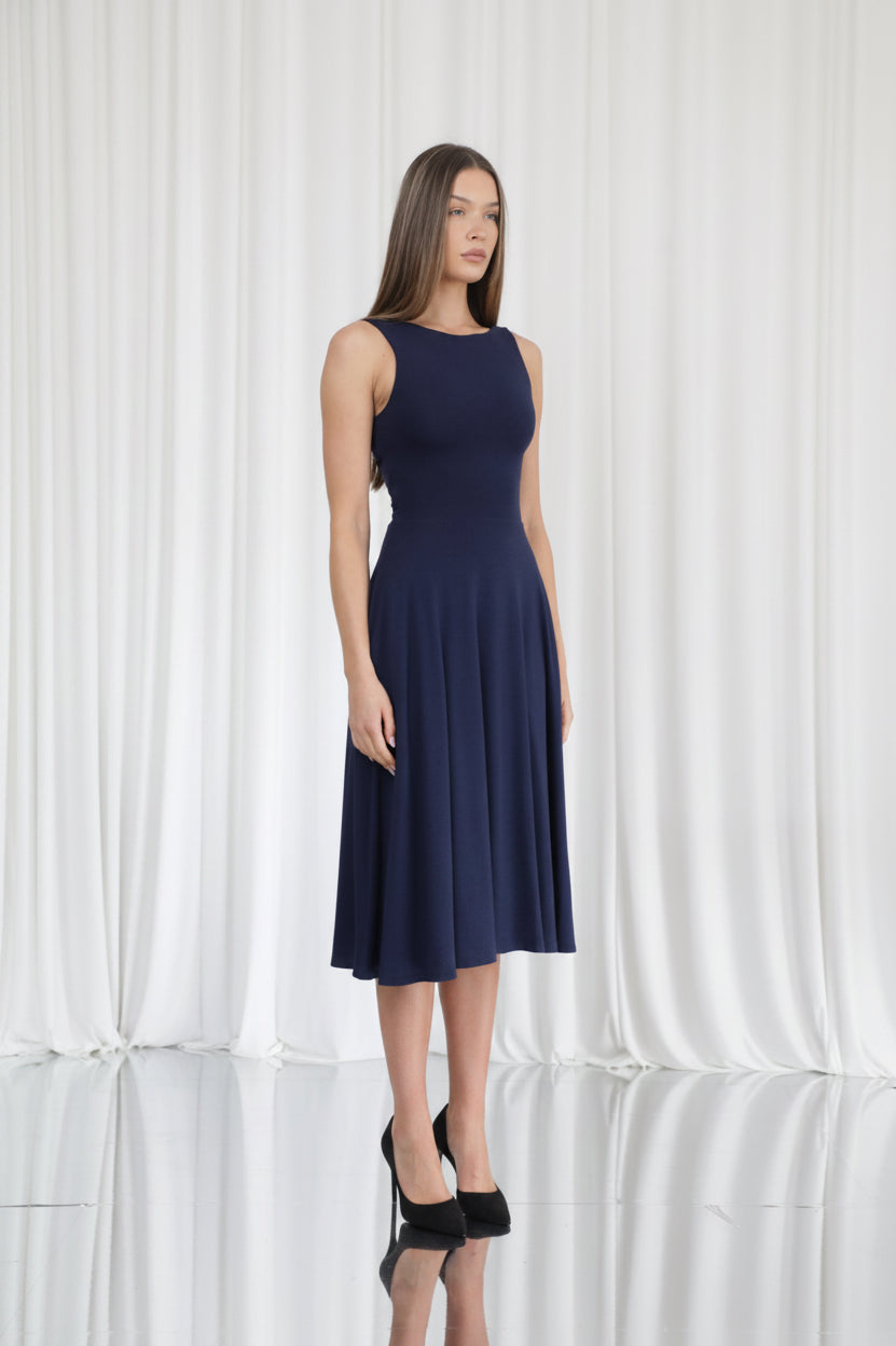 Juni Reversible Neckline Midi Dress