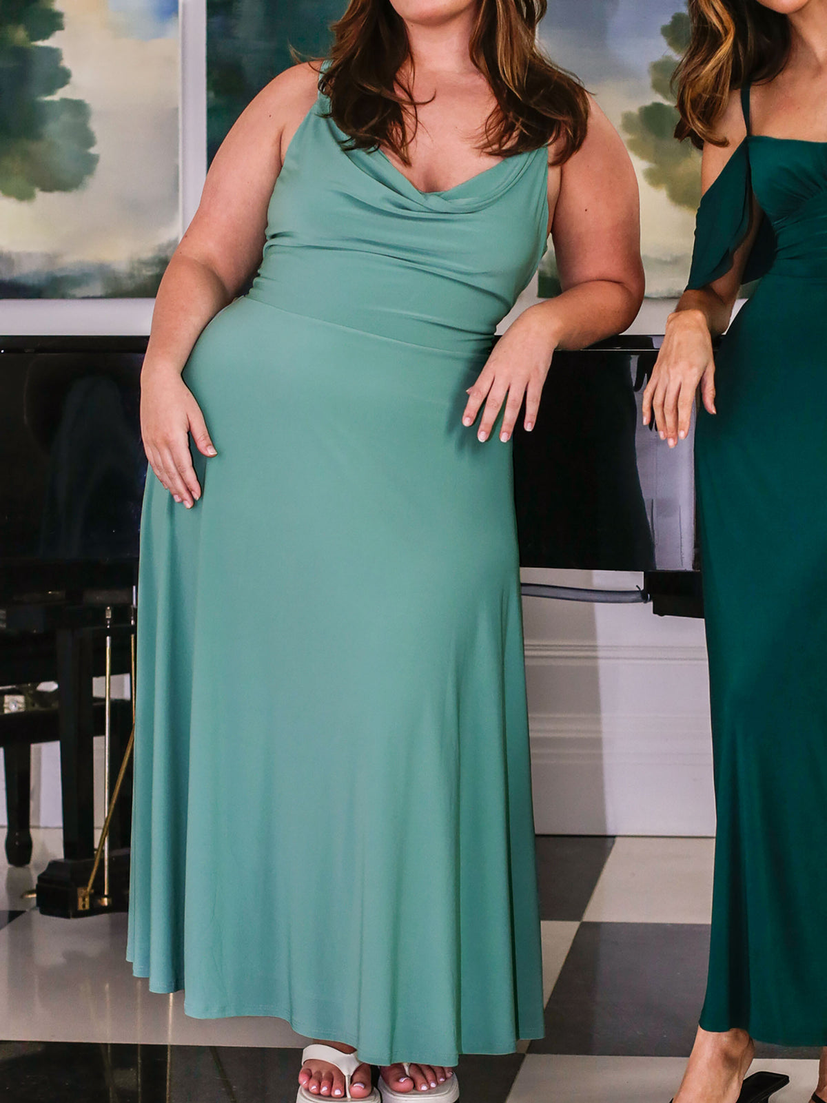 Lulah Drape Maxi Dress with Built-in Bra – AYM