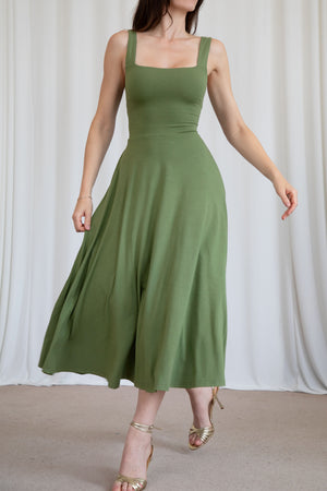 Audrey Corset Waist Midi Dress