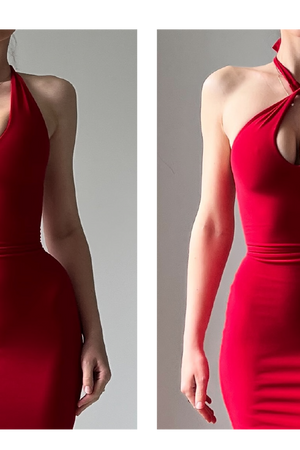Harper Two-Way Halter Midi Dress