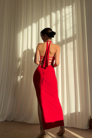 Harper Halter Dress in Maxi Length