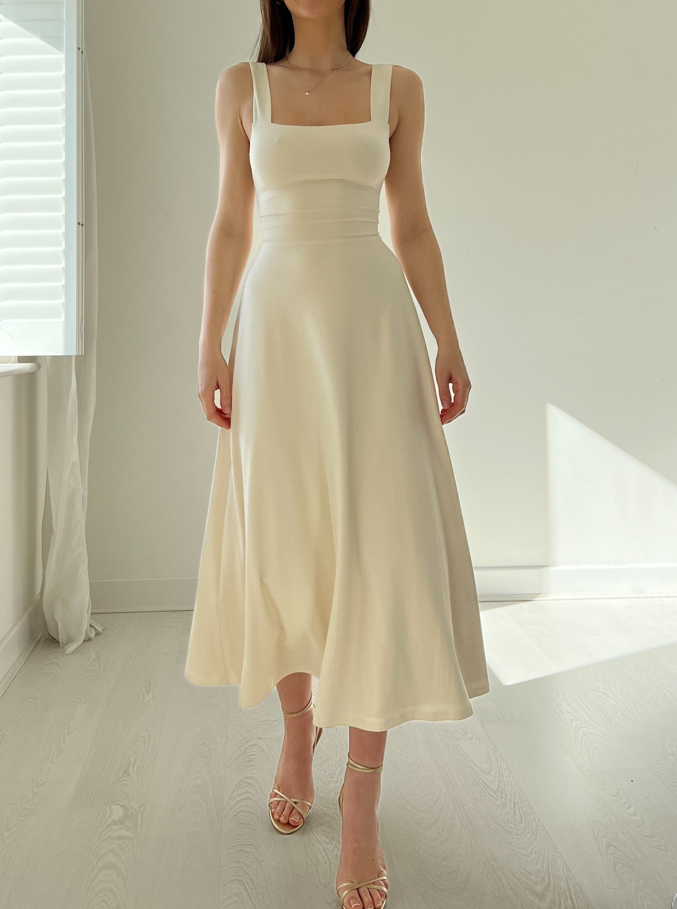 Audrey Midi Dress Organic Bamboo in Tall