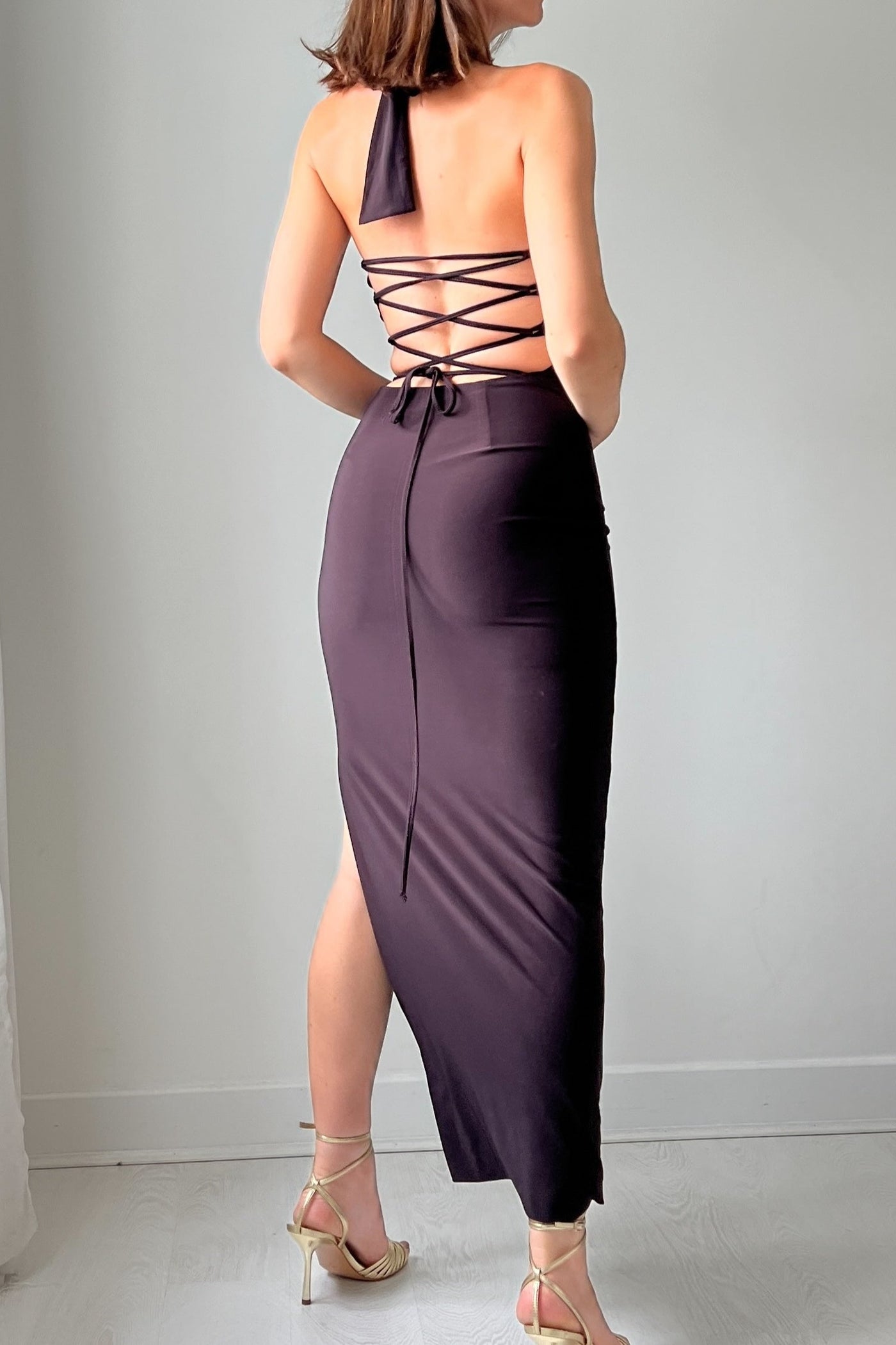 Harper Halter Dress in Maxi Length