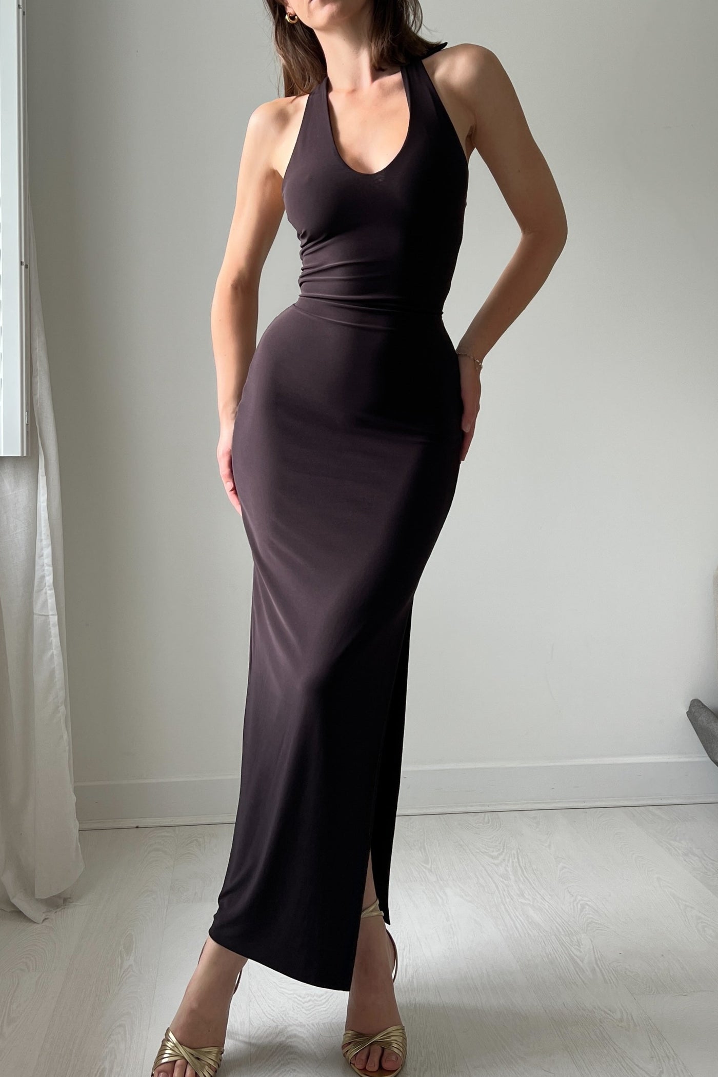 Harper Halter Dress in Maxi Length