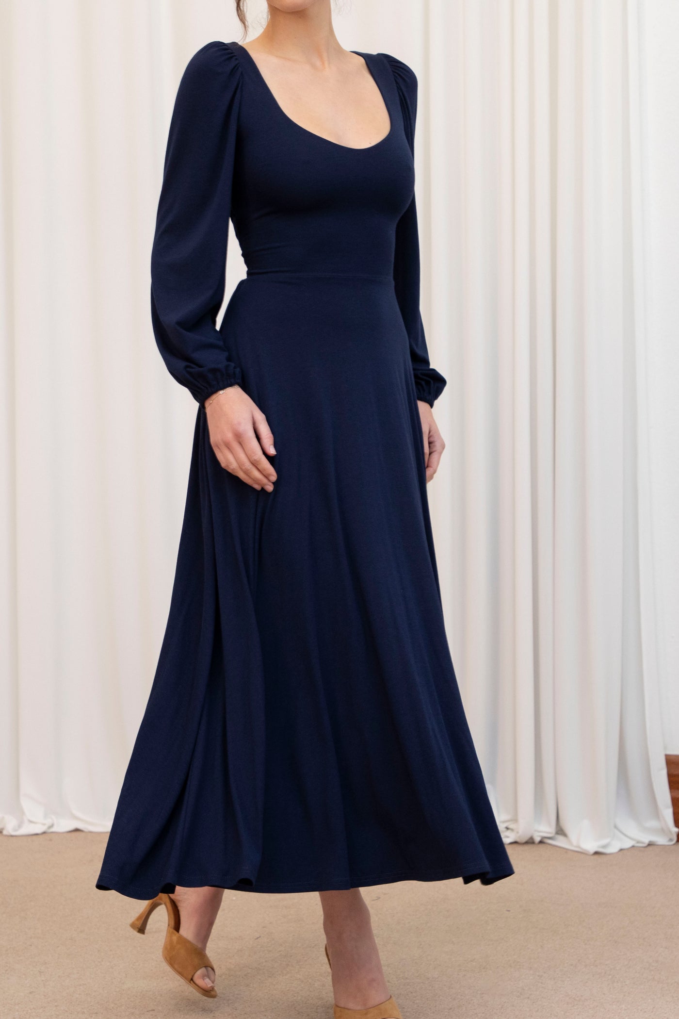 James Reversible Neckline Midaxi Dress