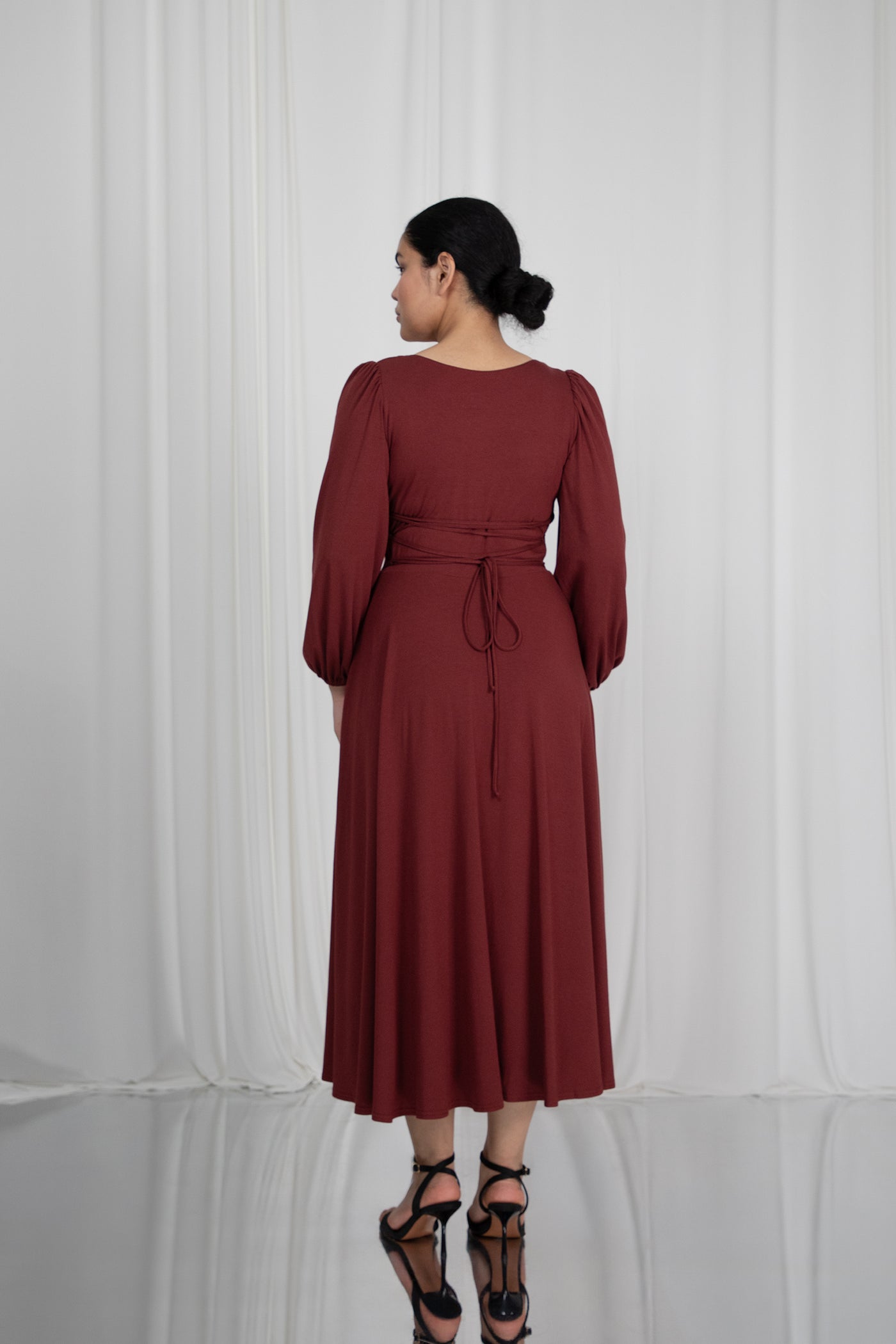 James Reversible Neckline Midaxi Dress