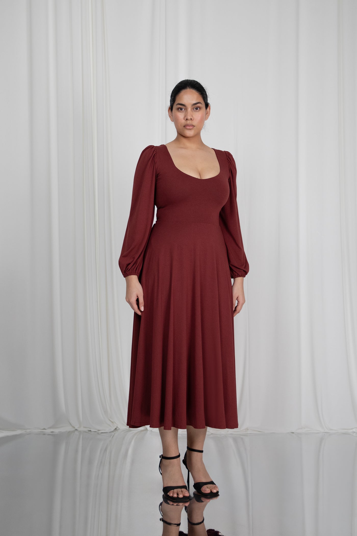 James Reversible Neckline Midaxi Dress
