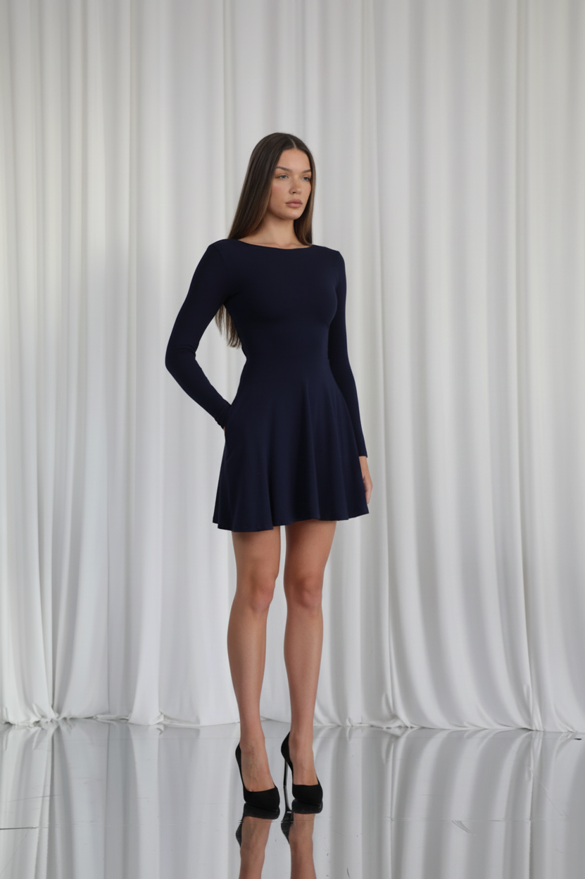 Maya Reversible Neckline Mini Dress