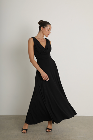 Gaia Reversible Neckline Maxi Dress