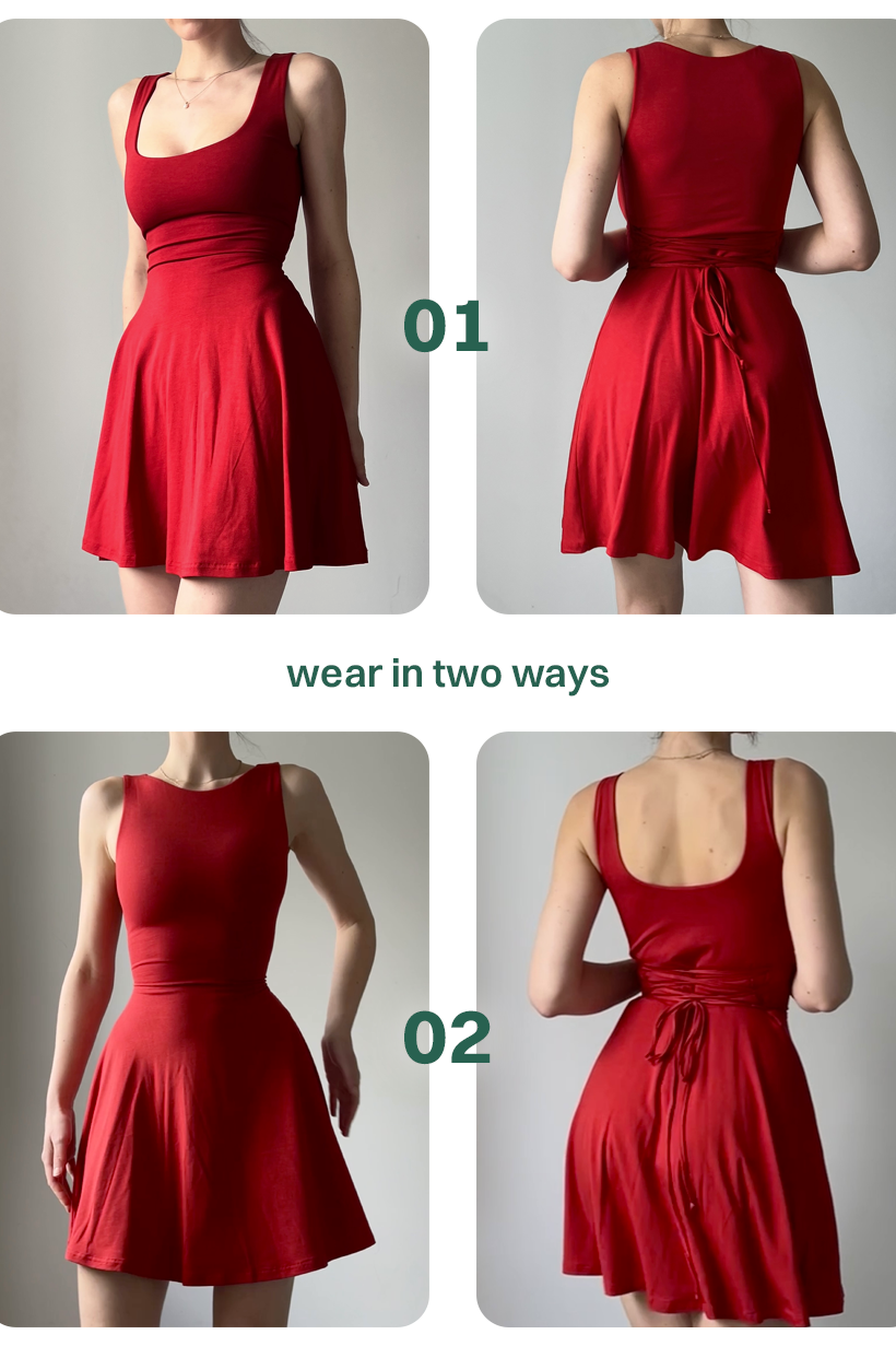 Tia Reversible Mini Dress in Organic Bamboo