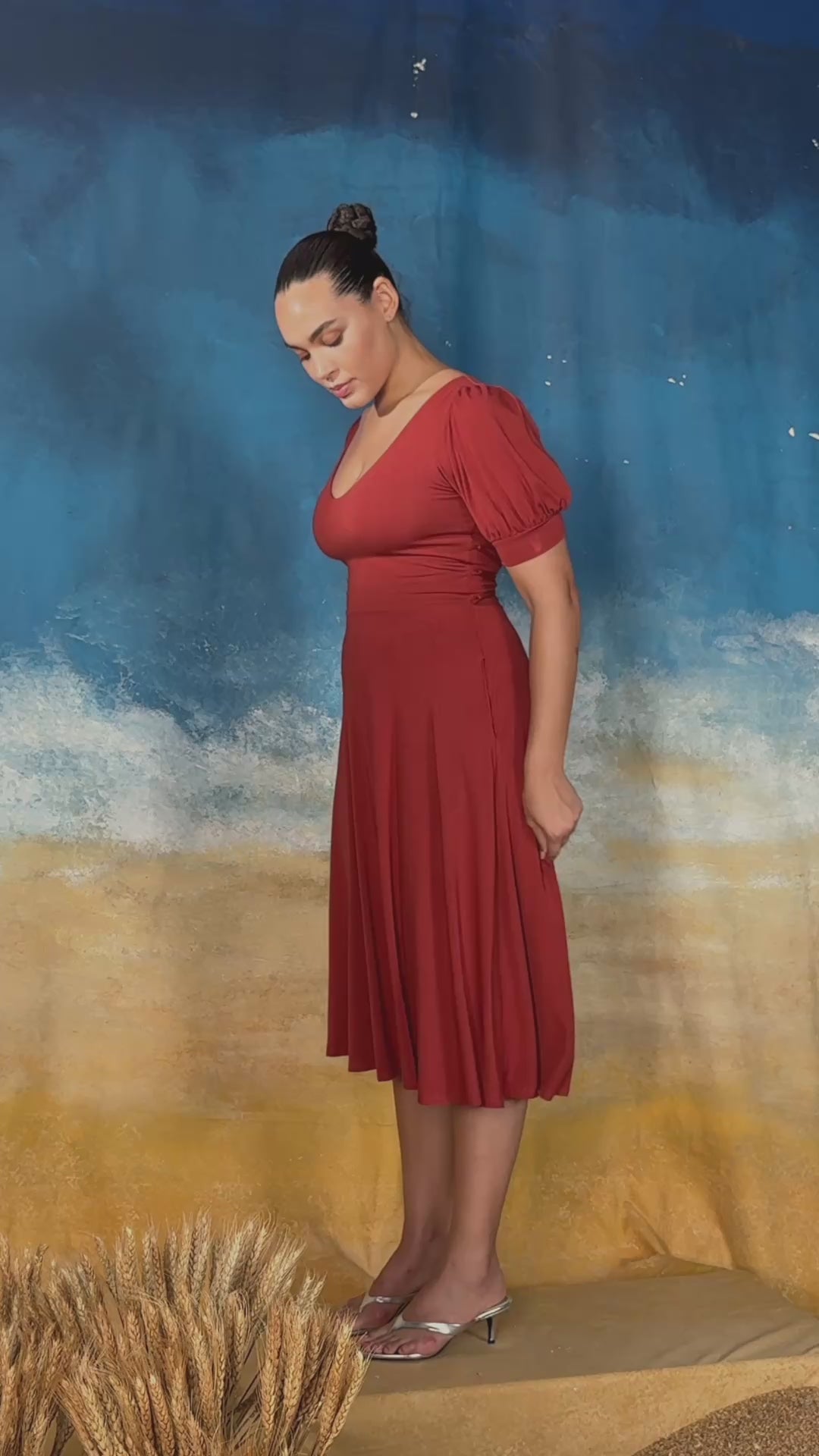 Elsie Puff Sleeve Midi Dress