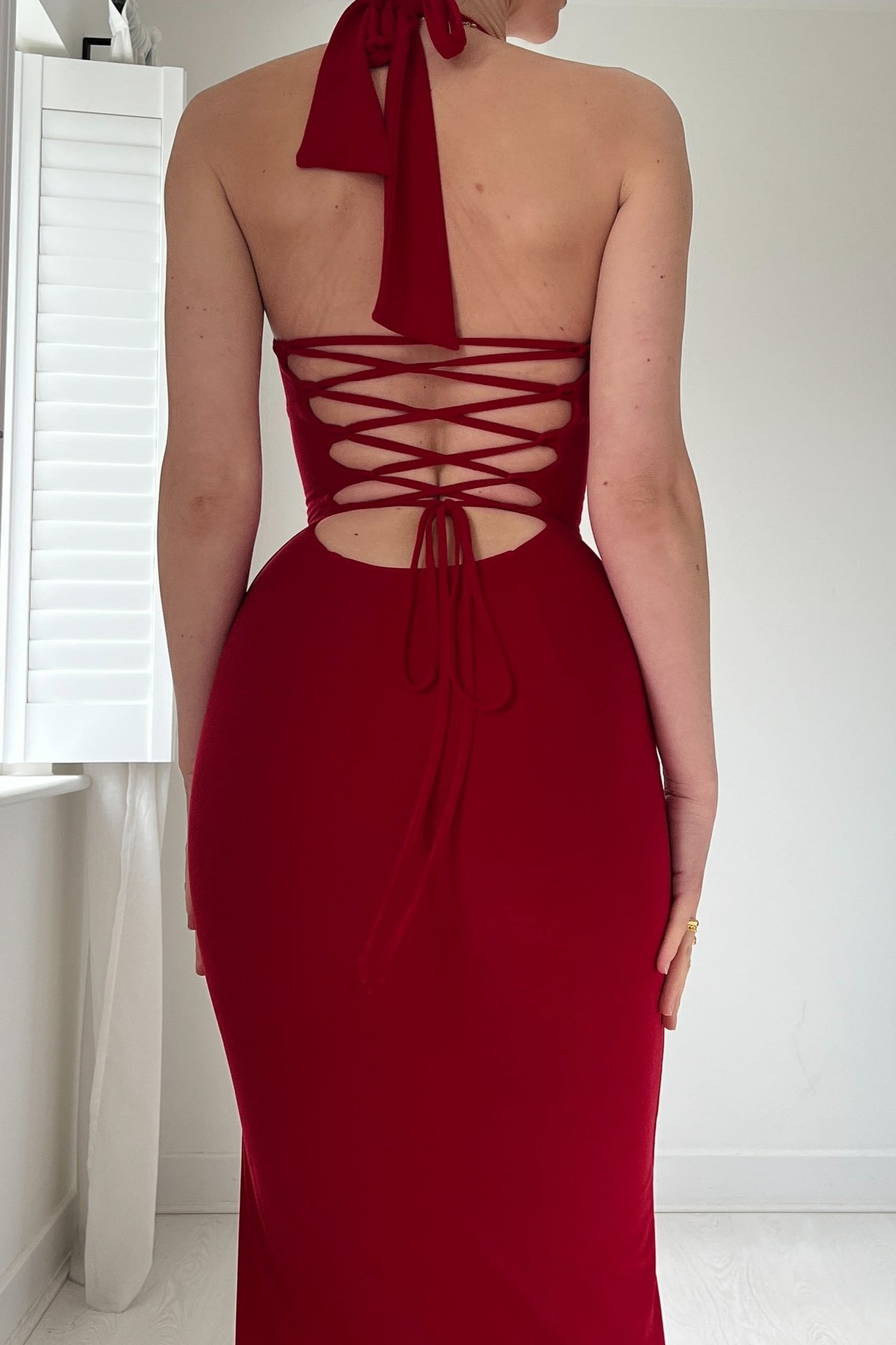 Harper Halter Dress in Maxi Length