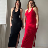 Harper Halter Dress in Maxi Length