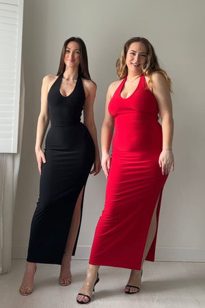 Harper Halter Dress in Maxi Length